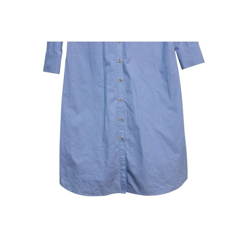 Anthropologie Maeve Shirt Dress XS Petite Blue Midi Long Sleeve Preppy Casual - Picture 4 of 14
